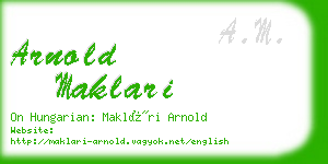 arnold maklari business card